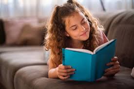 A girl reading a book